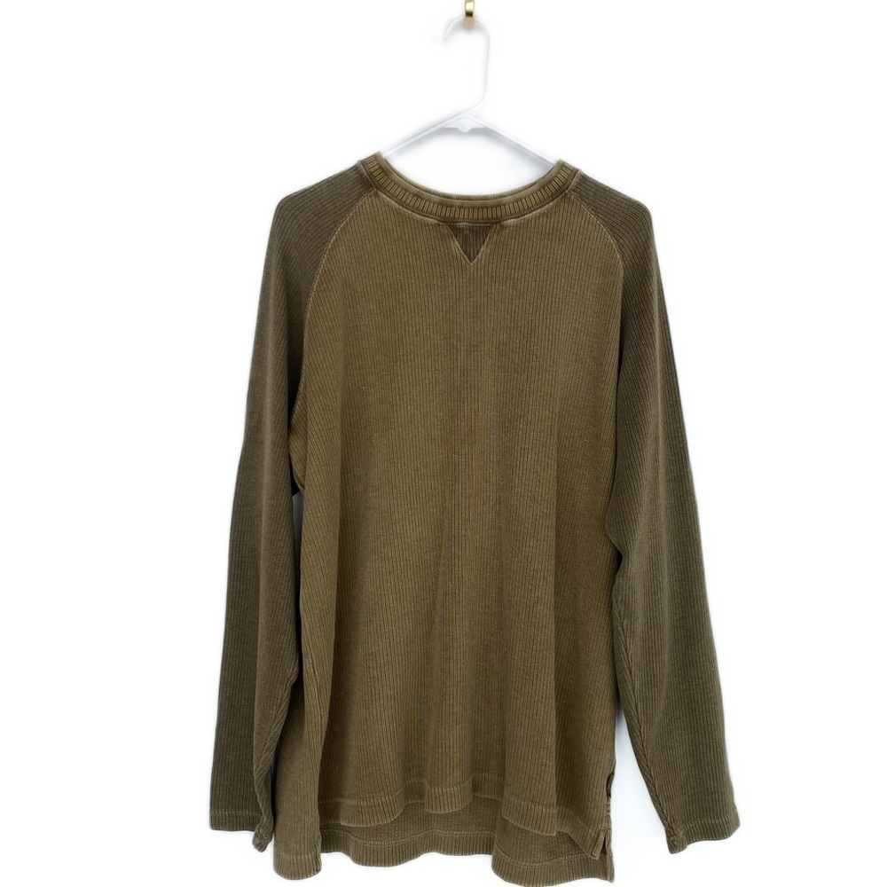 WOOLRICH Crewneck ribbed Olive Green Sweater Mens size L